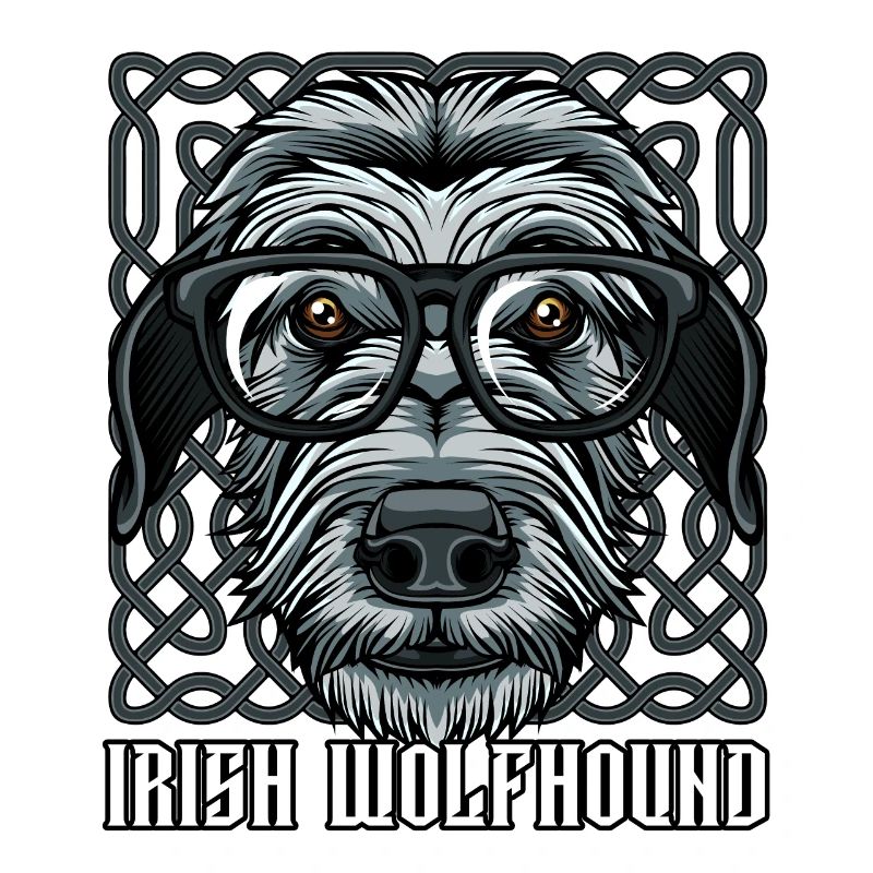 Nerdy Irischer Wolfshund | Cool Brille Geschenk