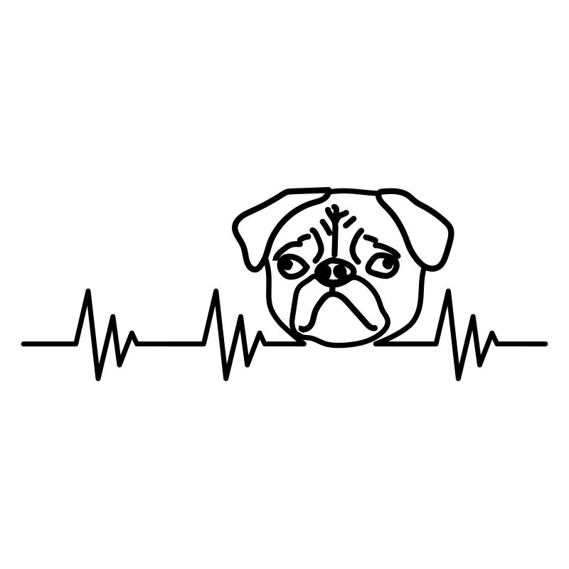 Pug pulse heartbeat vector