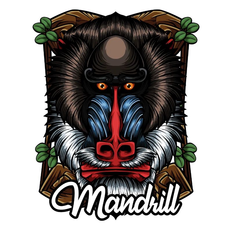 Affengesicht Mandrill Farbenfroh Äffchen Geschenk
