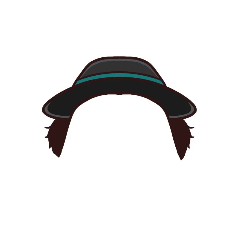 Hat with sideburns