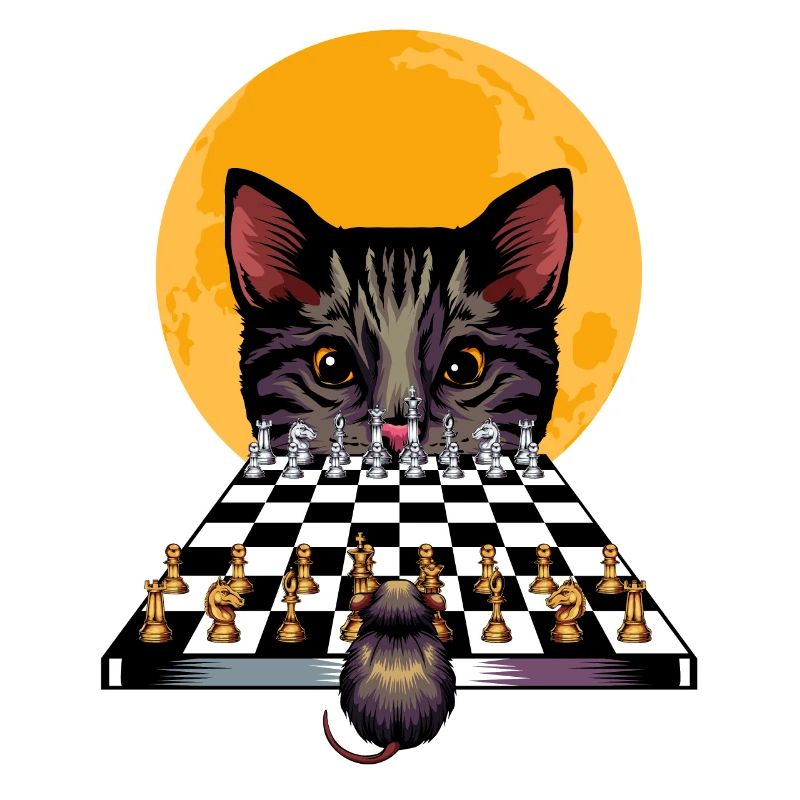 Cat mouse chess game Cool chess move gift idea