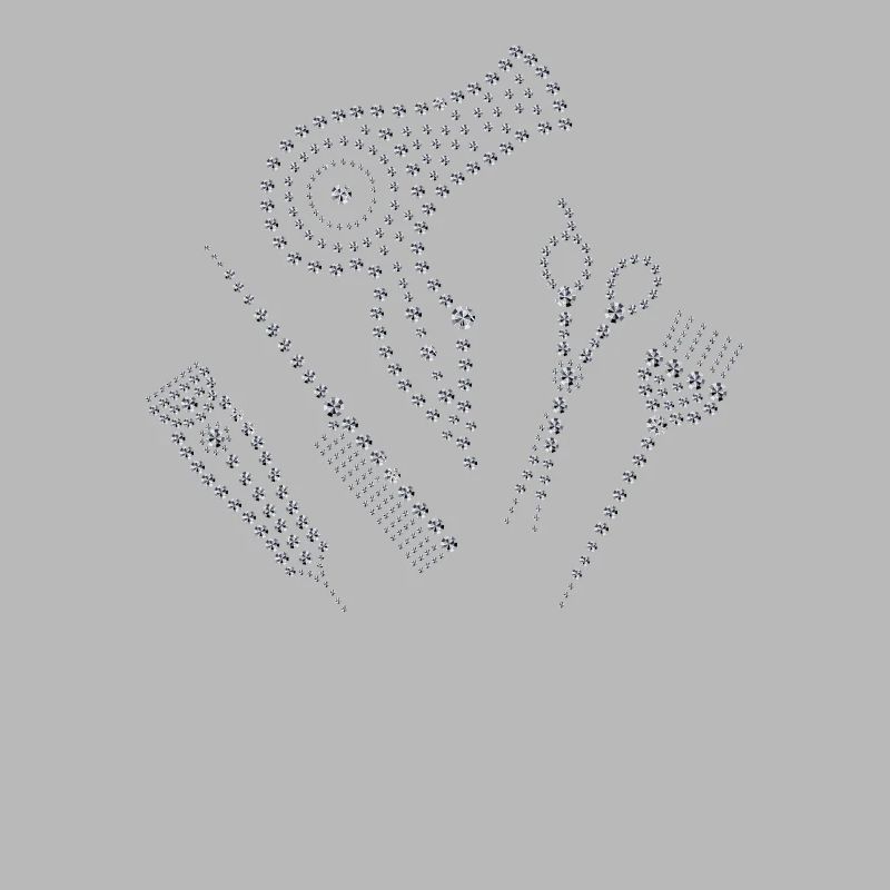 Coiffeur coiffeur tablier strass peigne ciseaux H