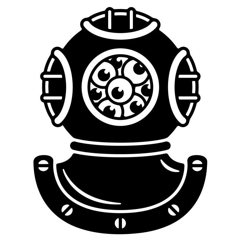 Casque de plongée avec des yeux de créature