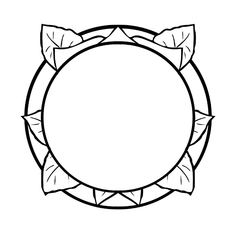 Flowers Ornaments Round Frame Circle