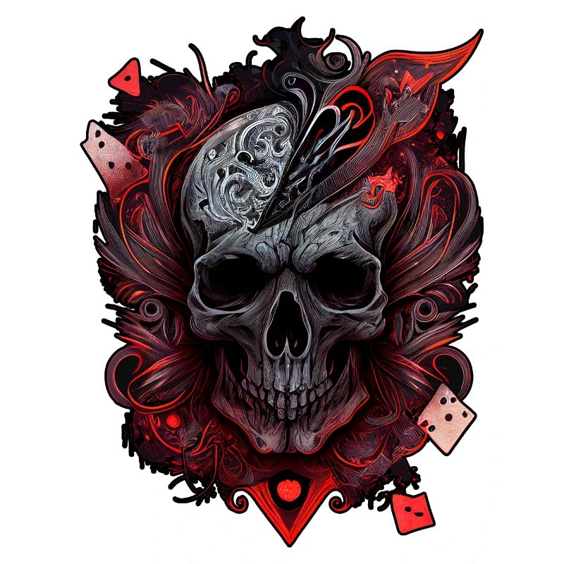 Crâne multicolore Splash. Visage impassible