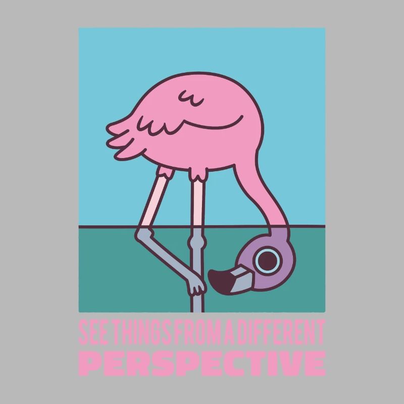 Flamingo sieht die Dinge aus einer anderen Perspektive