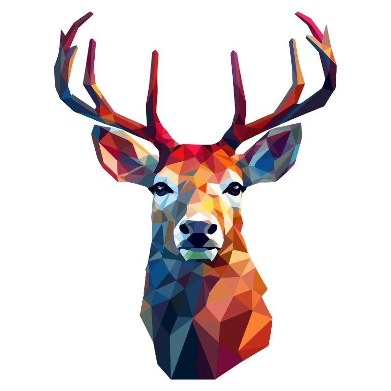 Hirschkopf im Low Polygon Stil