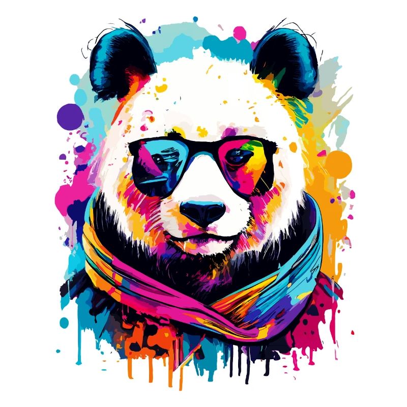 Panda Coloré - Panda Ours Multicolore - Panda Bear