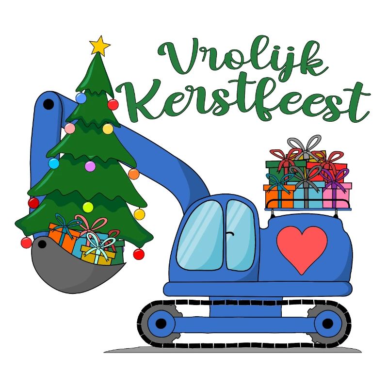 Graafmachine Vrolijk Kerstfeest in blauw