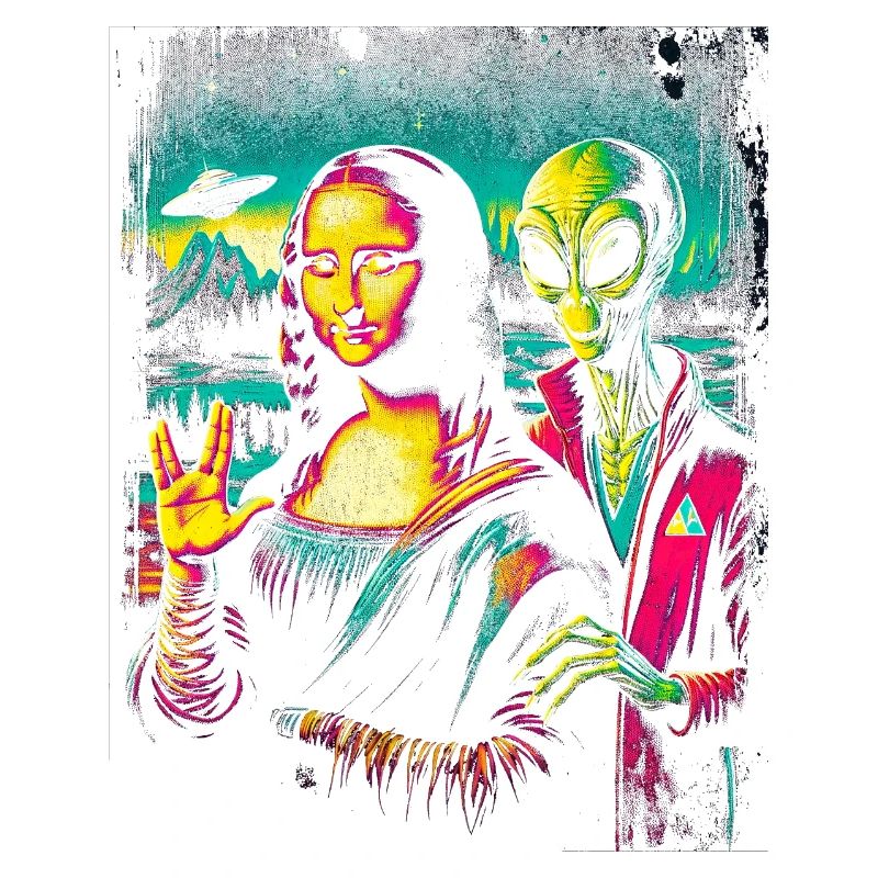 Alien und Mona Lisa – Cosmic Renaissance Design