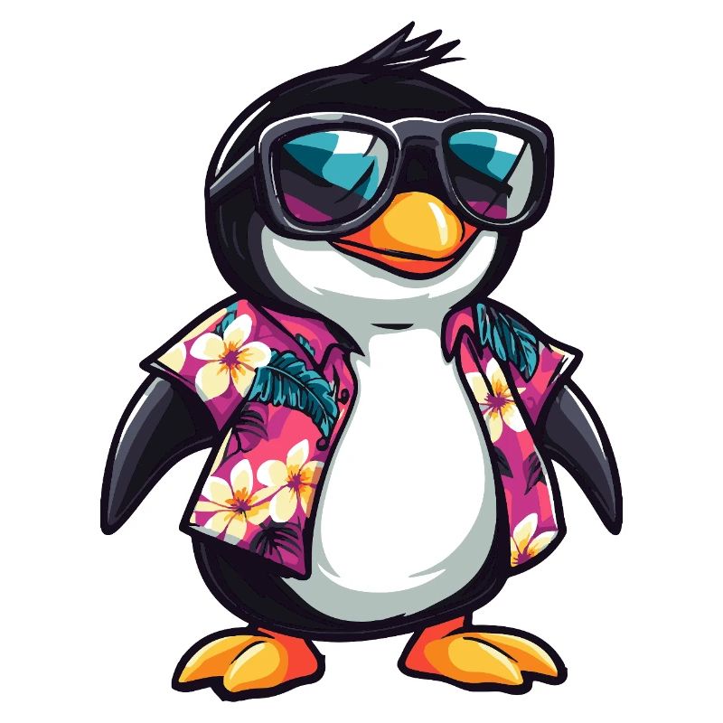 Penguin Comic Funny Summer