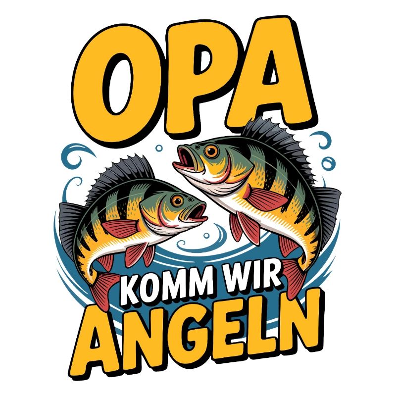 Angeln mit Opa mit springenden Barschen