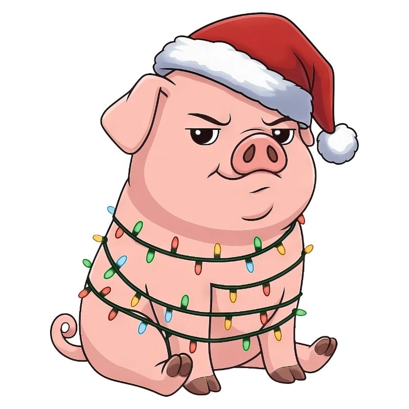 Grumpy Pig Christmas Clumsy Santa Funny