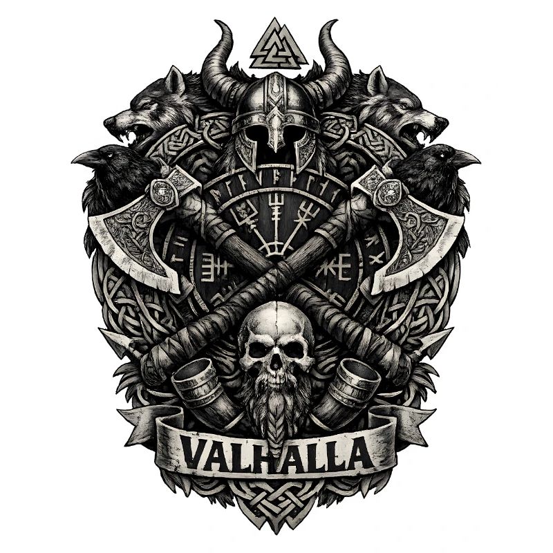 Valhalla-Schädel-Wikingerwappen