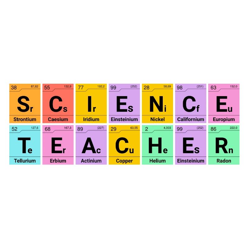 enseignant science éléments chimiques cadeau