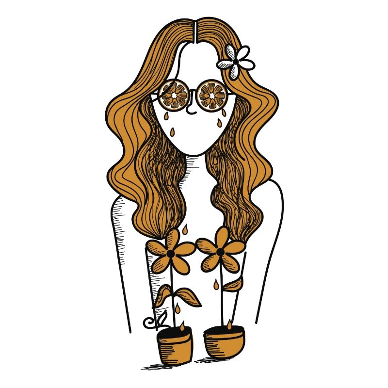 Fille de fleurs bizarre new Age hippie