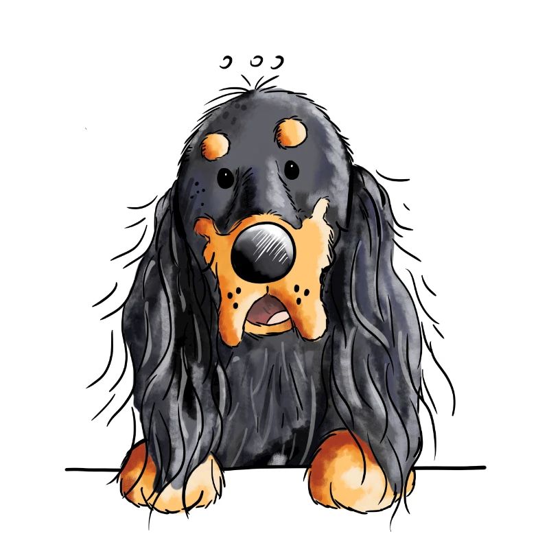 Gordon Setter - Hund - Dog - Comic
