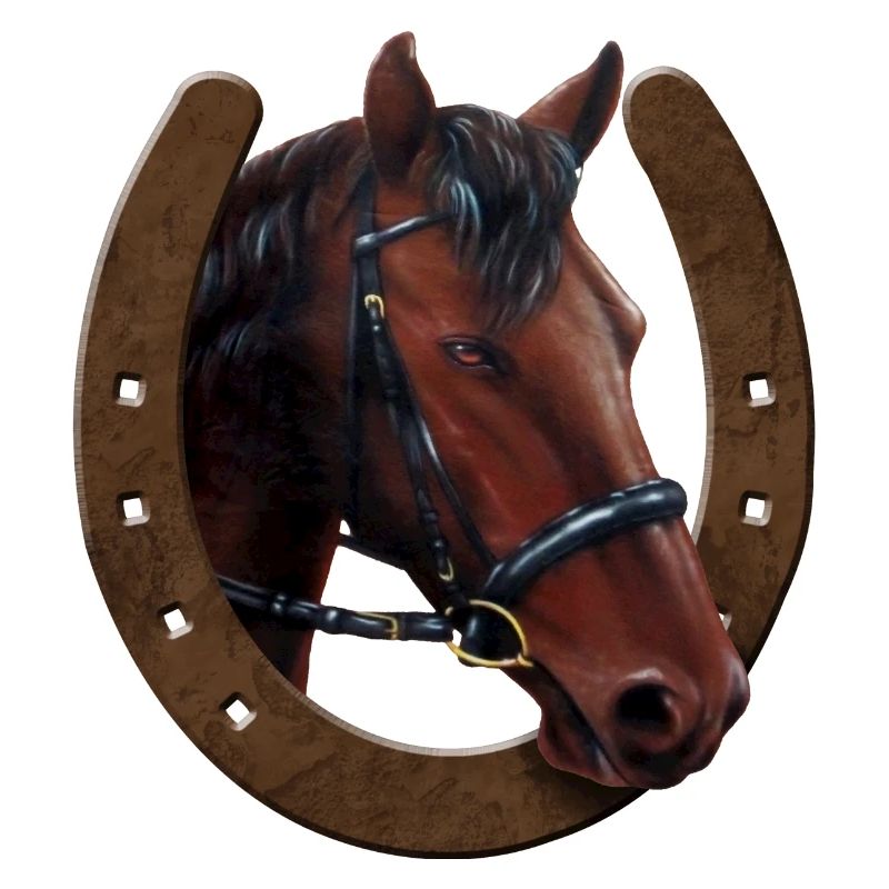 Tête de cheval et fer à cheval