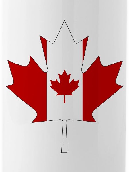 Vlag van Canada als esdoornblad met zwart frame