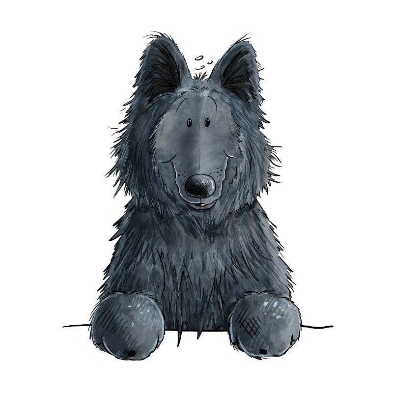 Happy Groenendael I Dog Head I Comic