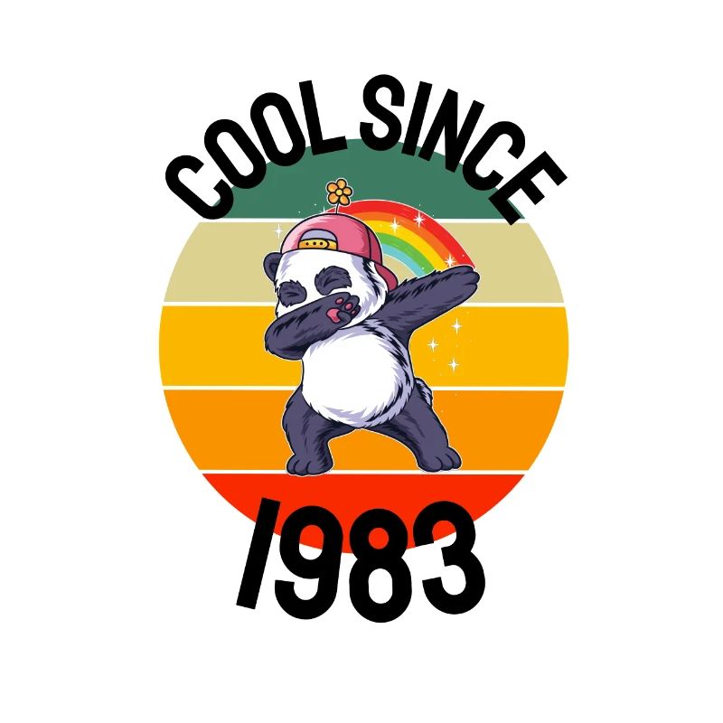Cool Seit 1983 Retro Dabbing Panda 39. Geburtstag