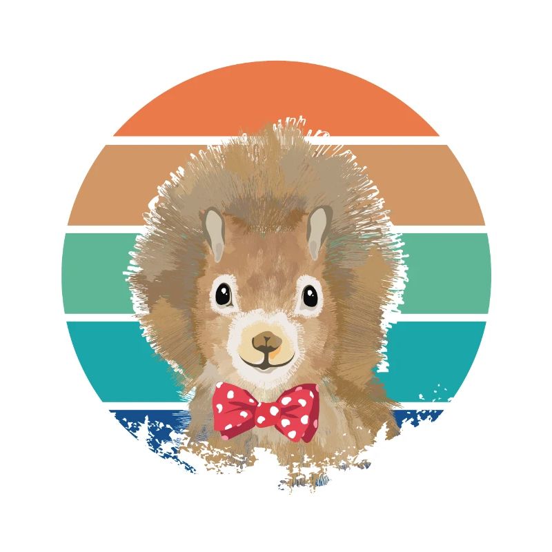 Retro Vintage Eichhörnchen mit Fliege