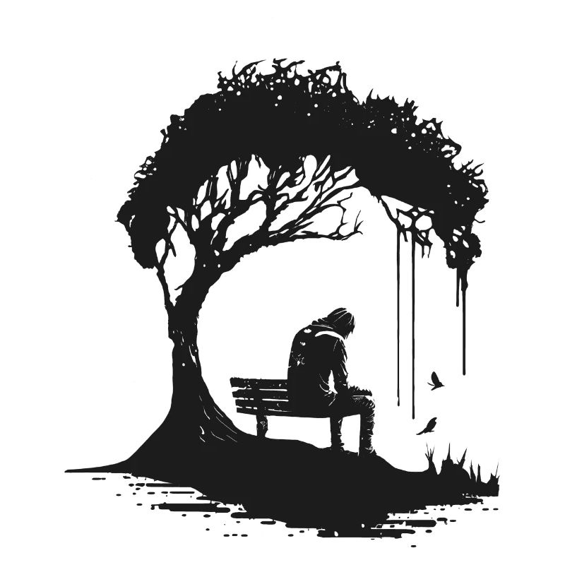 Minimal Design, Tree, Silhouette, Lonely, Nature