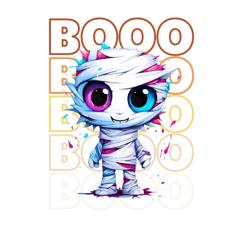 Chibi Unwind & Booo! Wrapped-up Mummy Tee!