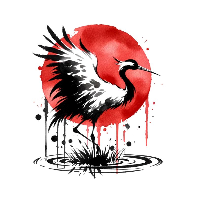 Sumi-e Crane