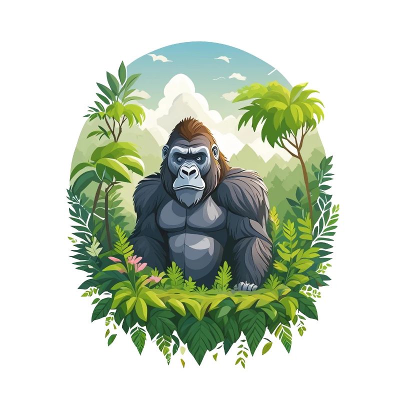 Gorilla in the jungle