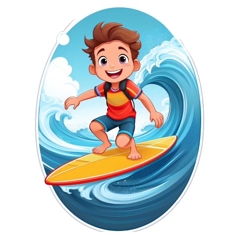 Surfeur avec planche de surf