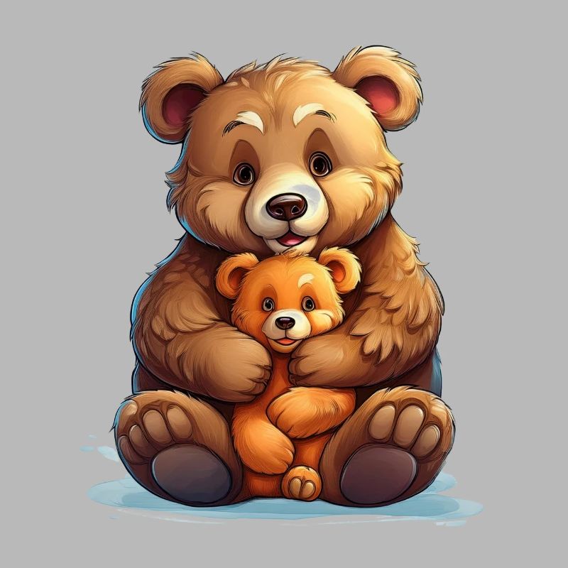 Cute Teddy Bears Illustration