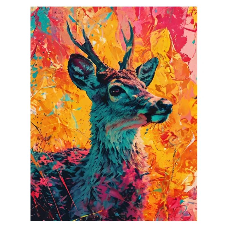 Deer in a colorful background