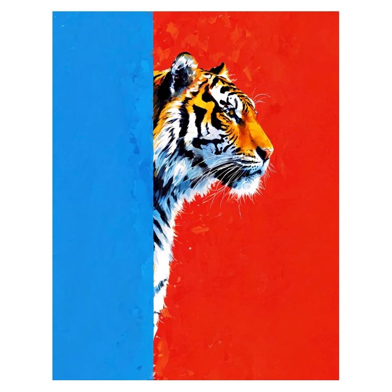 Tiger on a colorful background