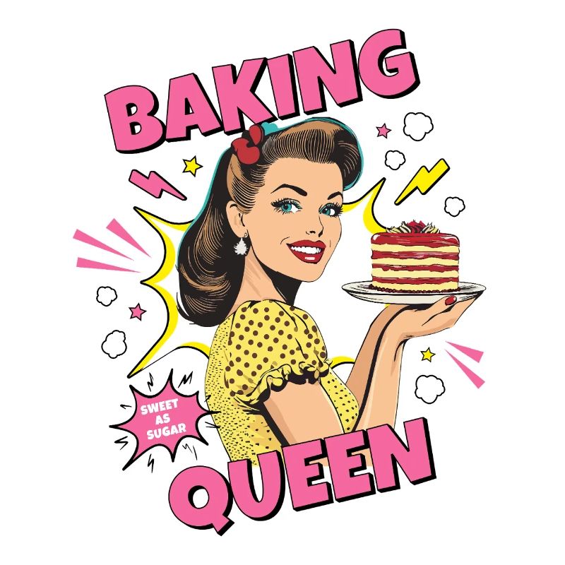 Baking Cake Baking Queen Baking Fairy Baker Pop Art
