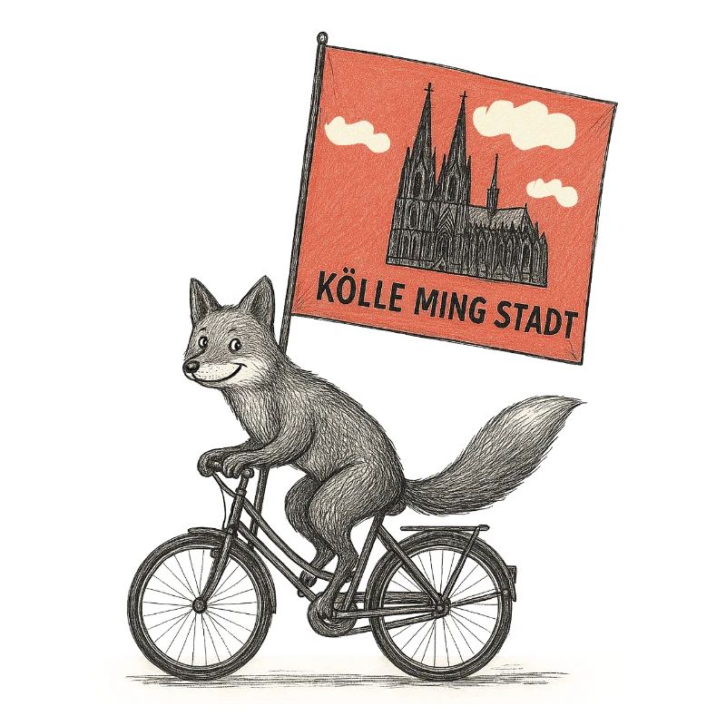 Cologne Fox on Bicycle