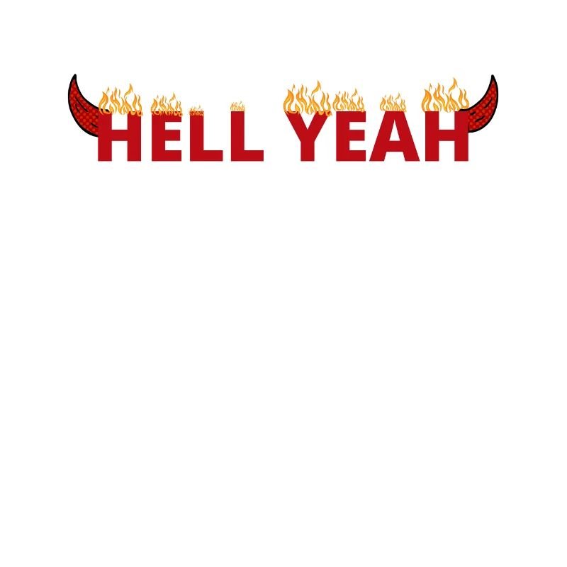 Hell Yeah Flames in Hell With Devil Horns
