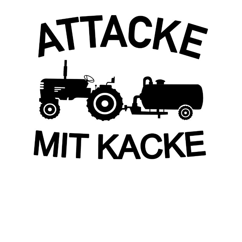 Attacke mit Kacke Traktor Bauer Güllewagen