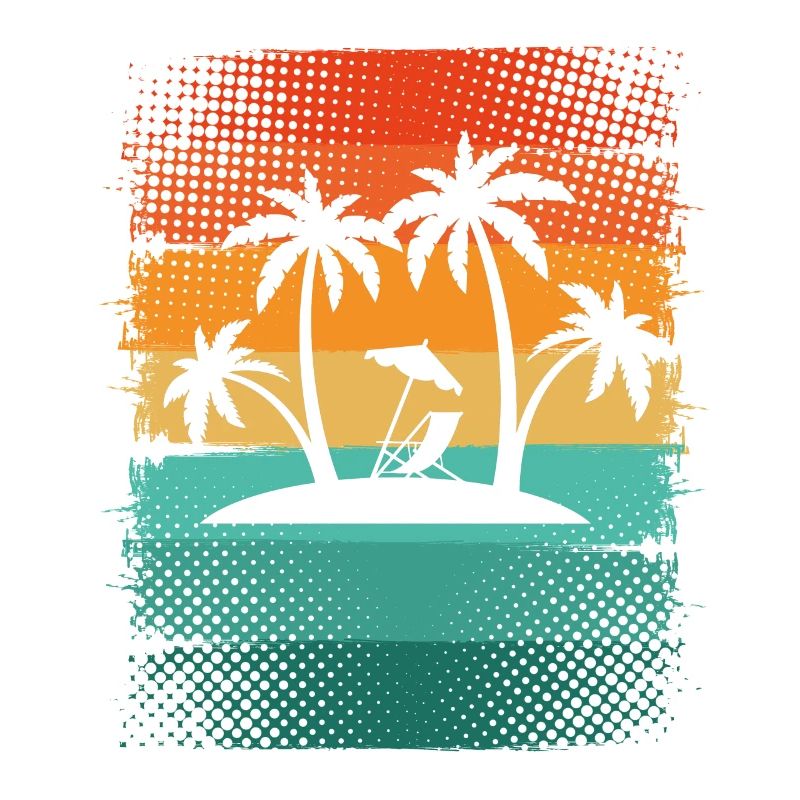 Small island with palm trees