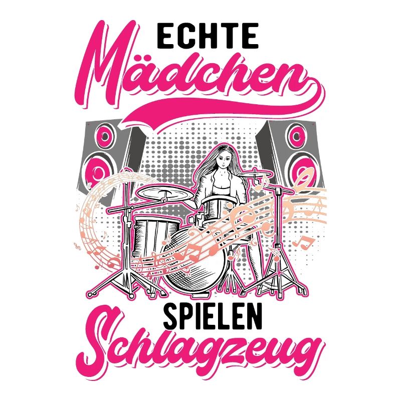 Echte Mädchen spielen Schlagzeug Schlagzeuger