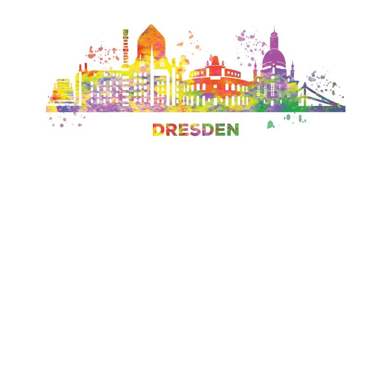 Dresden Skyline Colorful Dresdener