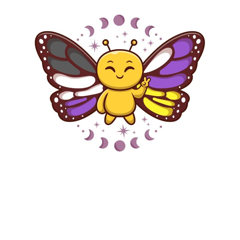 Gender Non-Binary Monarch Butterfly Subtle Pride