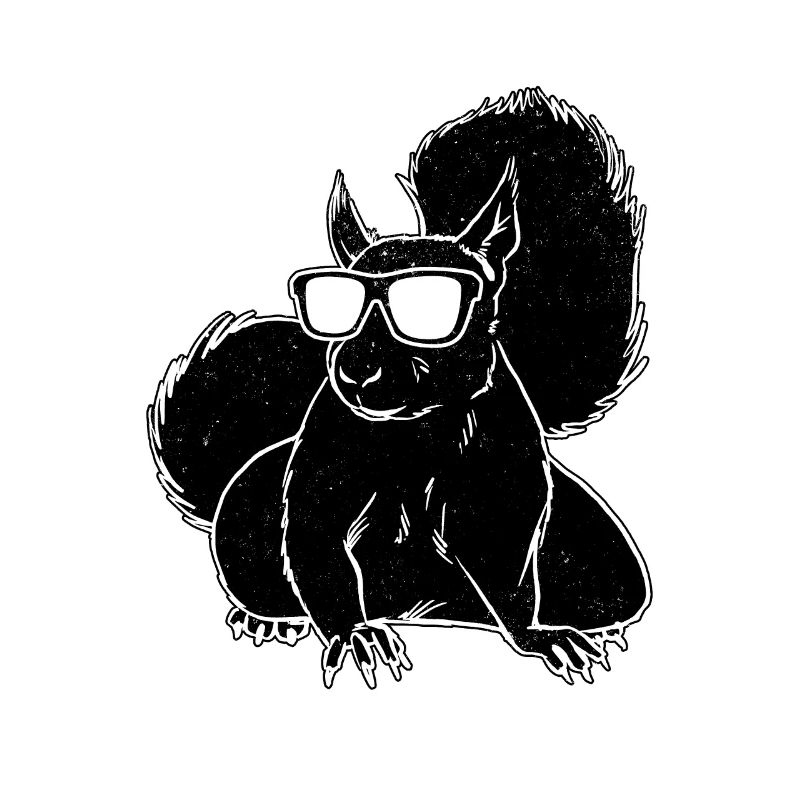 Funny squirrel with sunglasses, cute