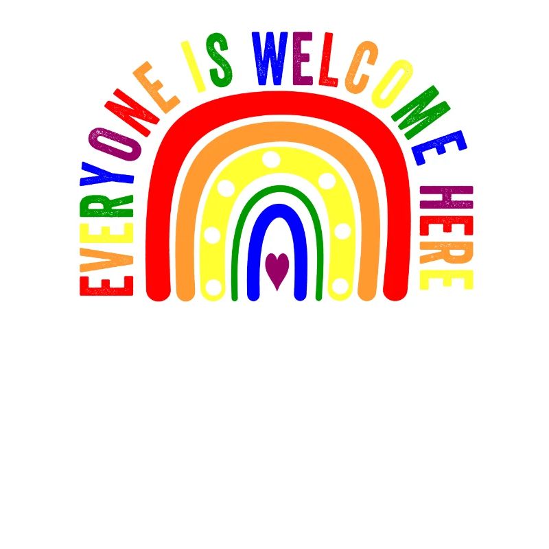 UNITY DAY Everyone is Welcome Here Boho Rainbow