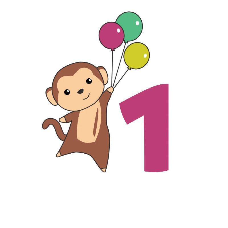 Affe erster Geburtstag Luftballons Affen Kinder