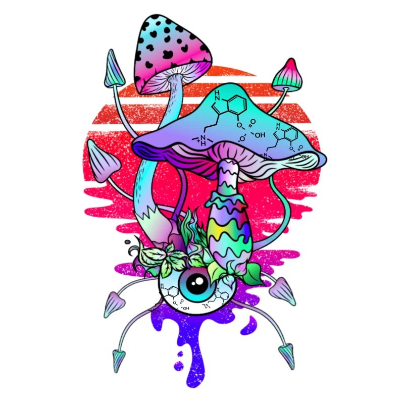 Psychedelic Magic Mushrooms Vaporwave
