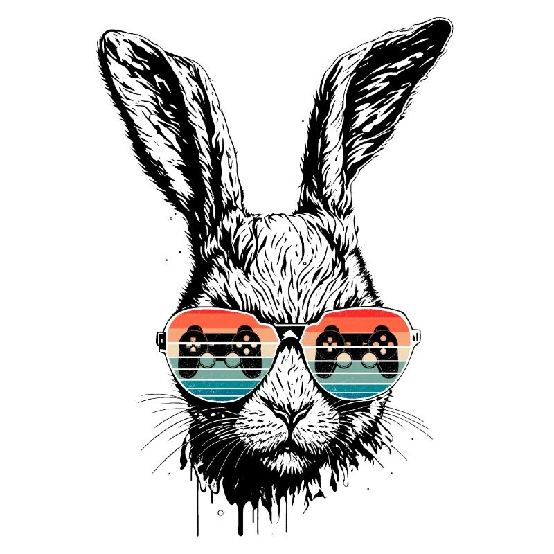 Retro Gaming Hase Mit Sonnenbrille Ostern Geschenk