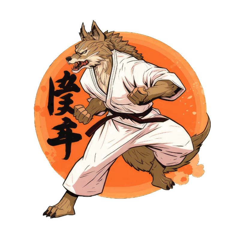 Karate Wolf Kampfkunst Wolf Design