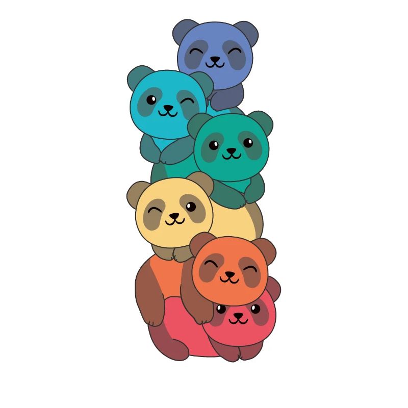 Rainbow Flag Pride LGBTQ Cute Panda Stack