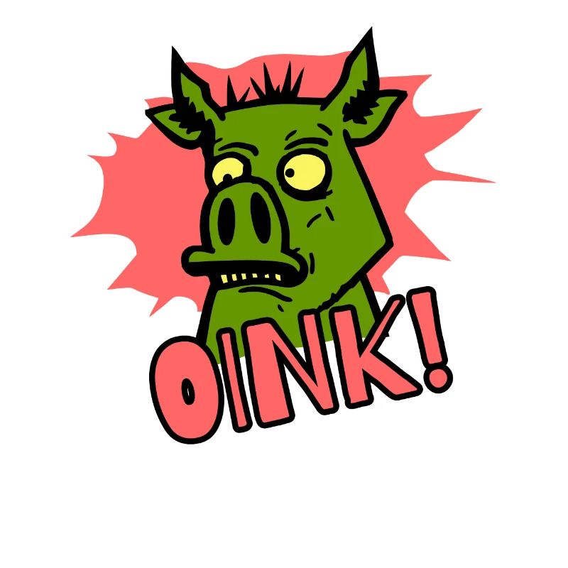 Grogner! Cochon de dessin animé
